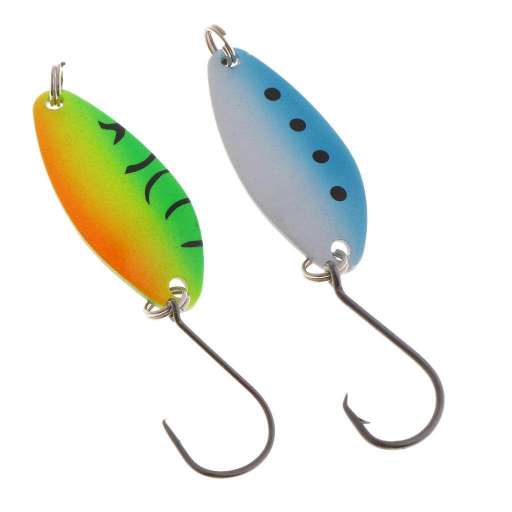 10pcs Spinners Spoon Fishing Bait Bass Trout for Trolled Cast Drifted Jigged