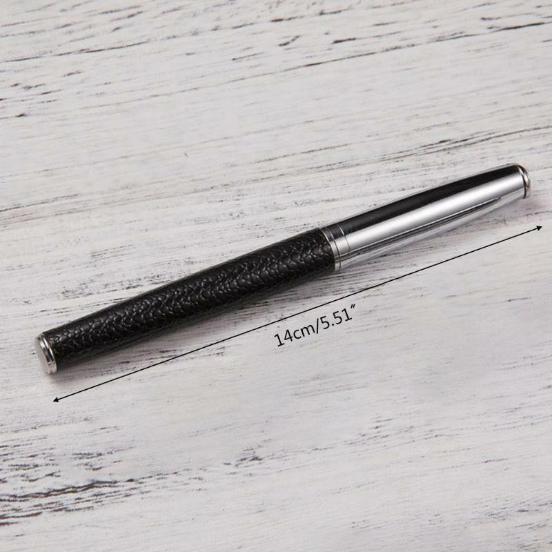 Business Pen 0.5mm Black Ink Leather Metal Ballpoint Pen Student Stationery Gift