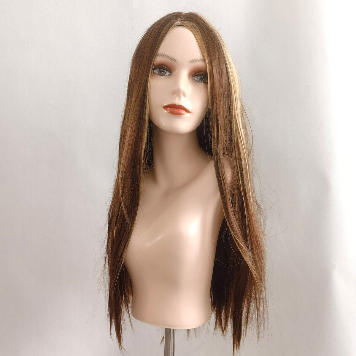Fashion Ombre Brown Human Hair Wigs Brazilian Full Long Straight Front Wig