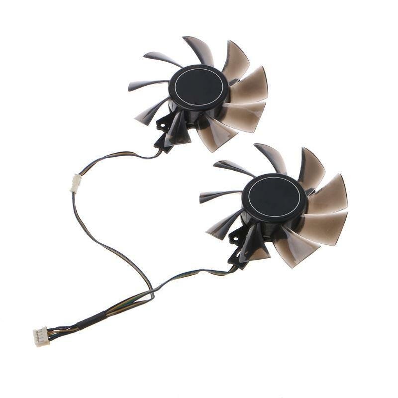2PC T128010SU 4Pin Graphics Card Cooling VGA Fan for Gigabyte GTX 1060 12V 0.35A