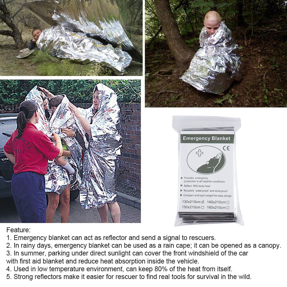Outdoor Emergency Blanket Sun Protection Life-Saving Survival Warm Blankets