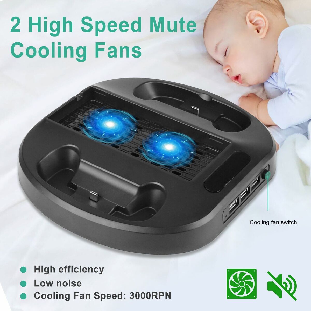 Controller Charger Cooling Fan Vertical Stand for Xbox Series For Xbox Series S