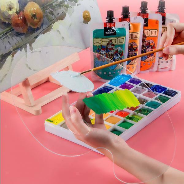 Clear Acrylic Artist Paint Mixing Palette Tray Makes Cleanup Kids Easy Painting