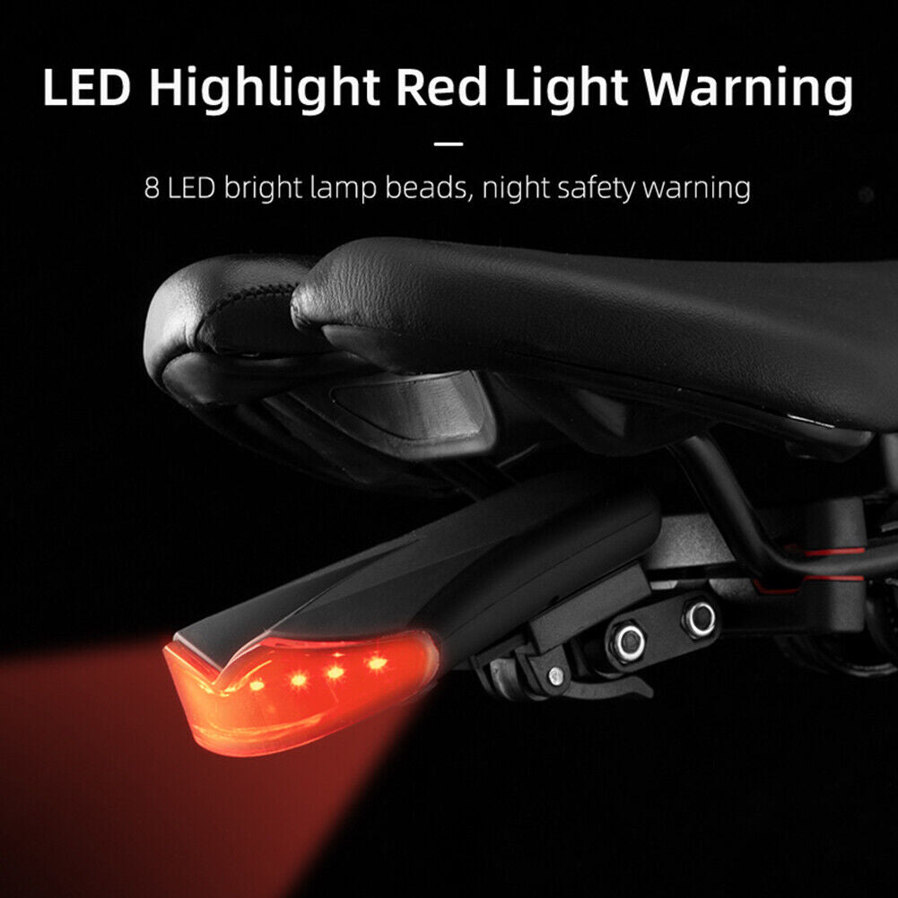 Wireless Remote Control Bike Tail Light Rechargeable Anti-Theft Alarm Lamp