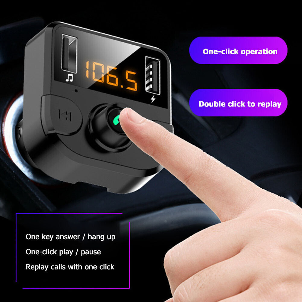 2 USB Fast Charger Bluetooth-compatible MP3 FM Receiver Transmitter for Car