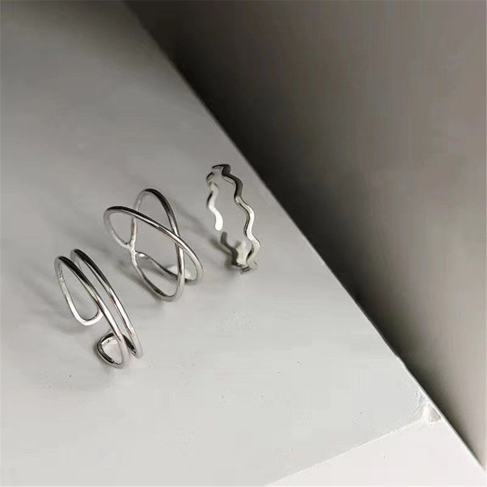 Gift Minimalist Jewelry Aesthetic Women Ring Set Trendy Geometric Punk Ring