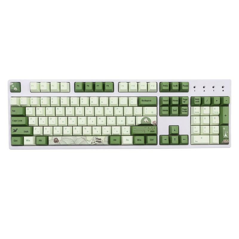 127-key Matcha Keycaps PBT Sublimation OEM Hight for Mechanical Keyboard Keycap