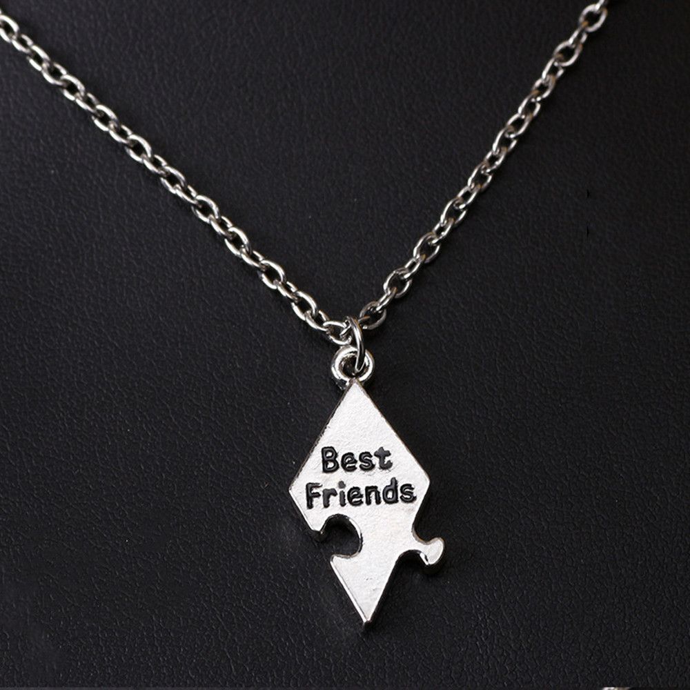 Pendant Bff Friendship Necklace Puzzle Piece Best Friend Necklace Stitching