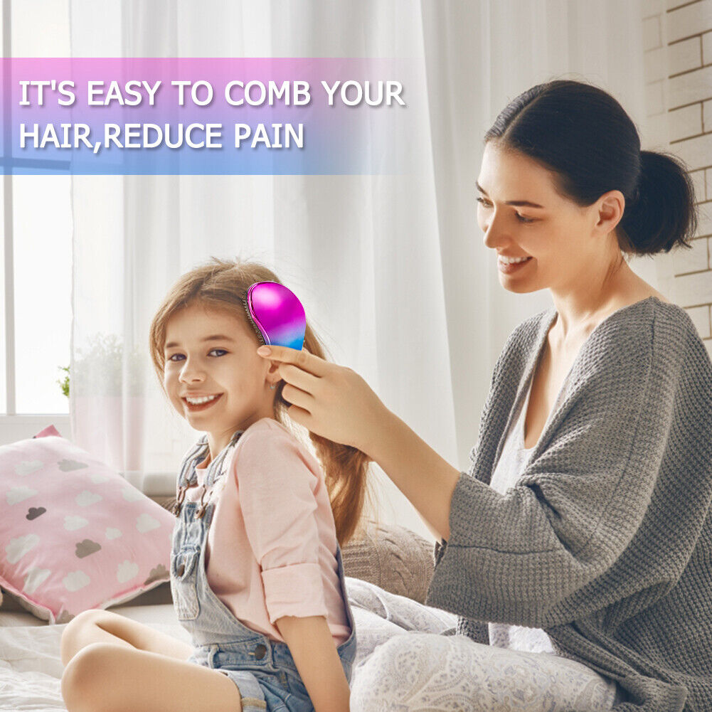 Hair Comb Scalp Anti Hair Break Wet Curly Detangle Hair Styling (Rose Red)