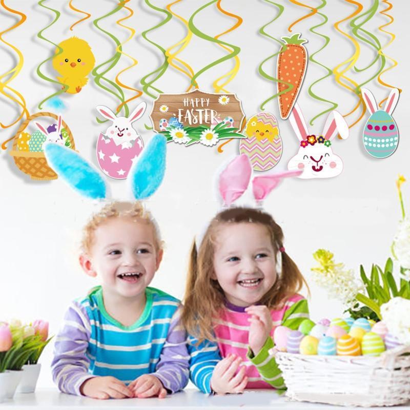 Easter Hanging Swirl Ornament Hanging Spiral Bunny Egg Chick Carrot Patterns