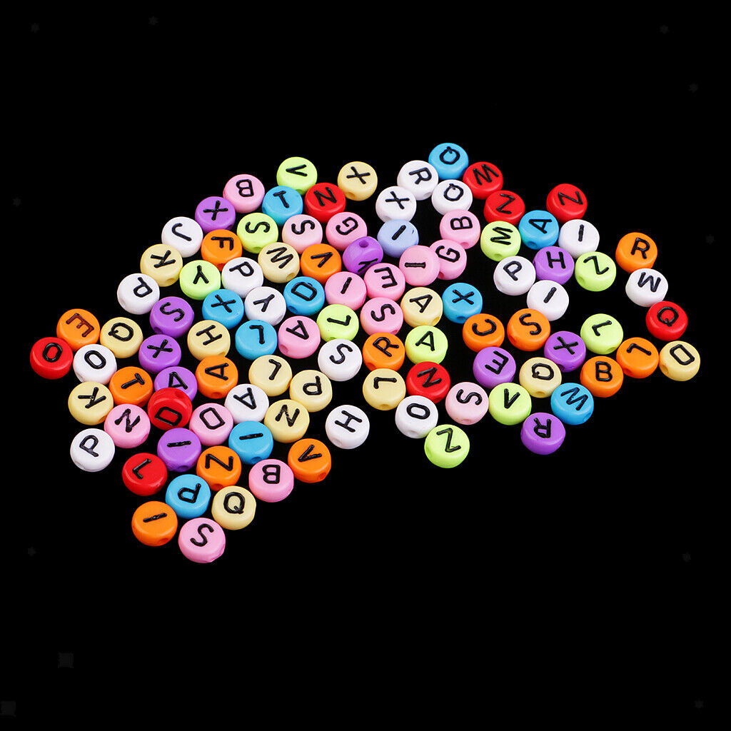 100 Pcs Alphabet  DIY Letter  For Jewelry Craft Colored