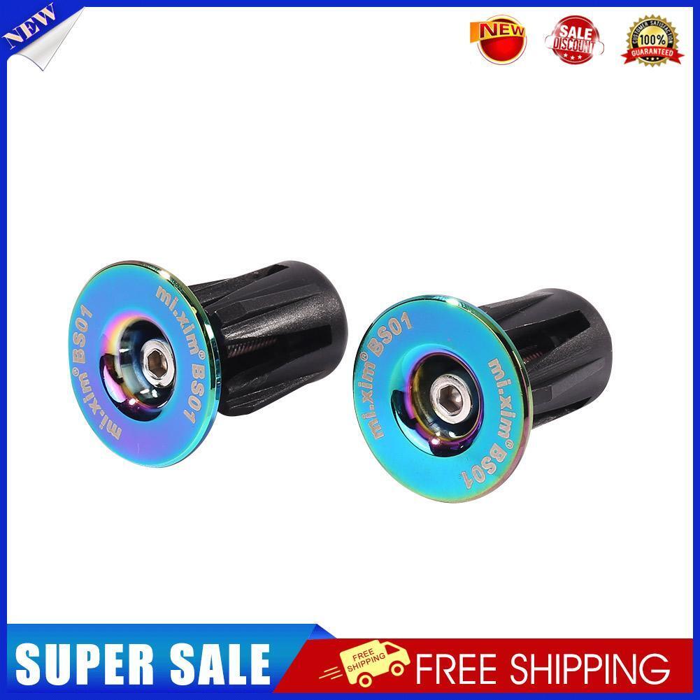 2x Burnt Blue Bike Handle Bar End Cap Aluminum Alloy MTB Road Bike End Plug