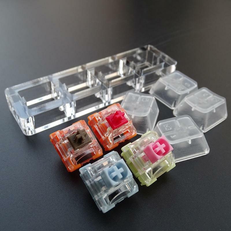 Mechanical Keyboard TTC Switch Tester 4Key Acrylic Base Transparent Blank Keycap