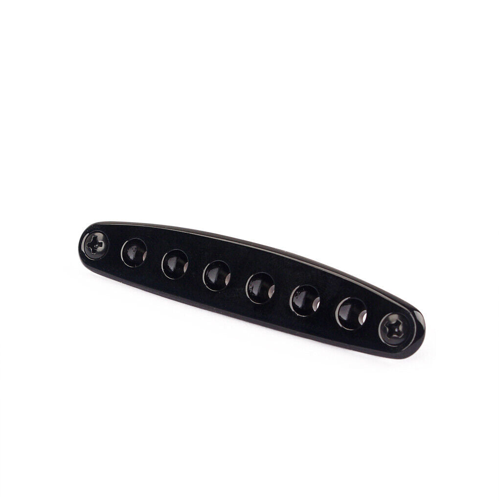Durable Metal Electric Guitar Bridge Thru Body String Ferrules Plate Black