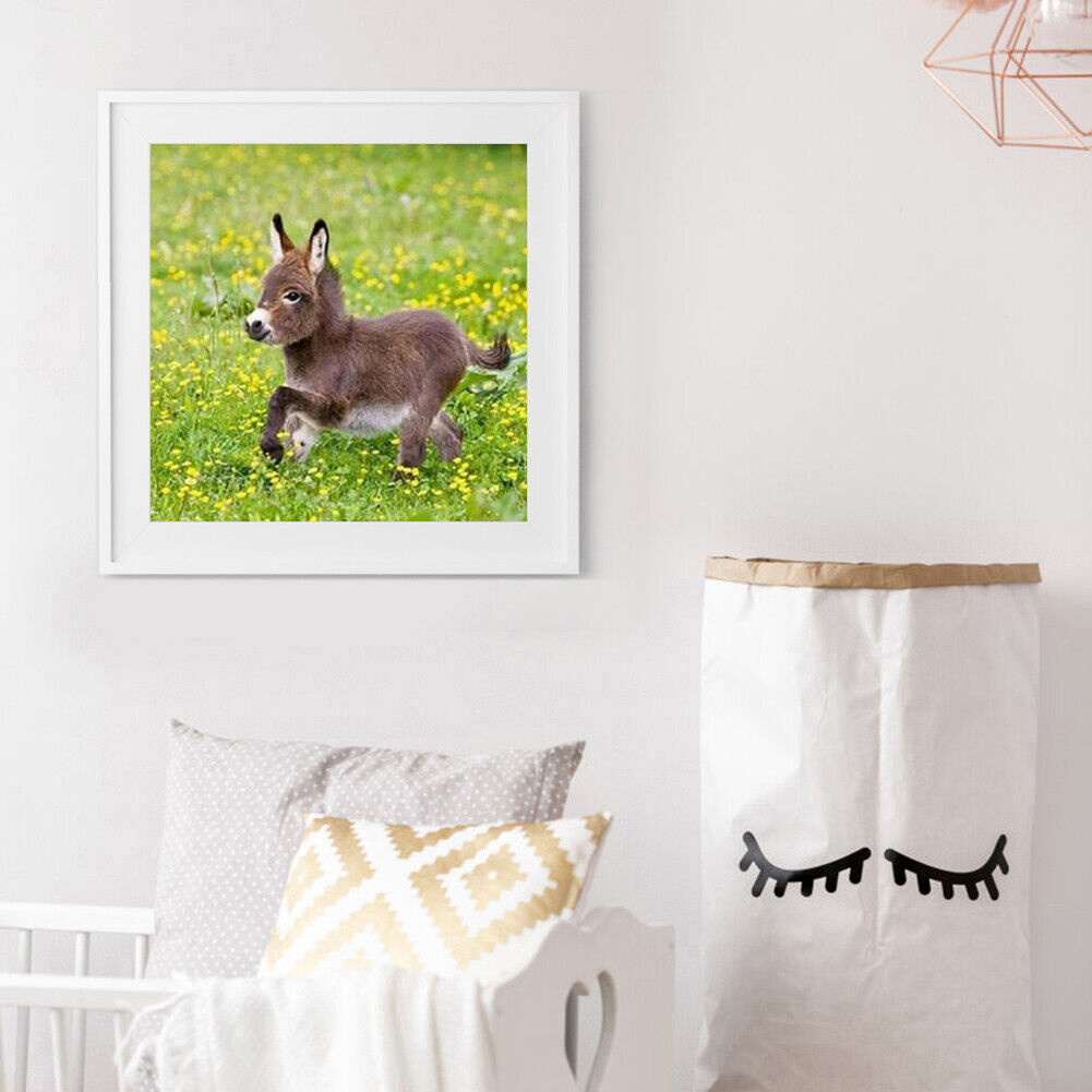 5D DIY Diamond Painting Donkey Full Round Drill Embroidery Home Decor Craft