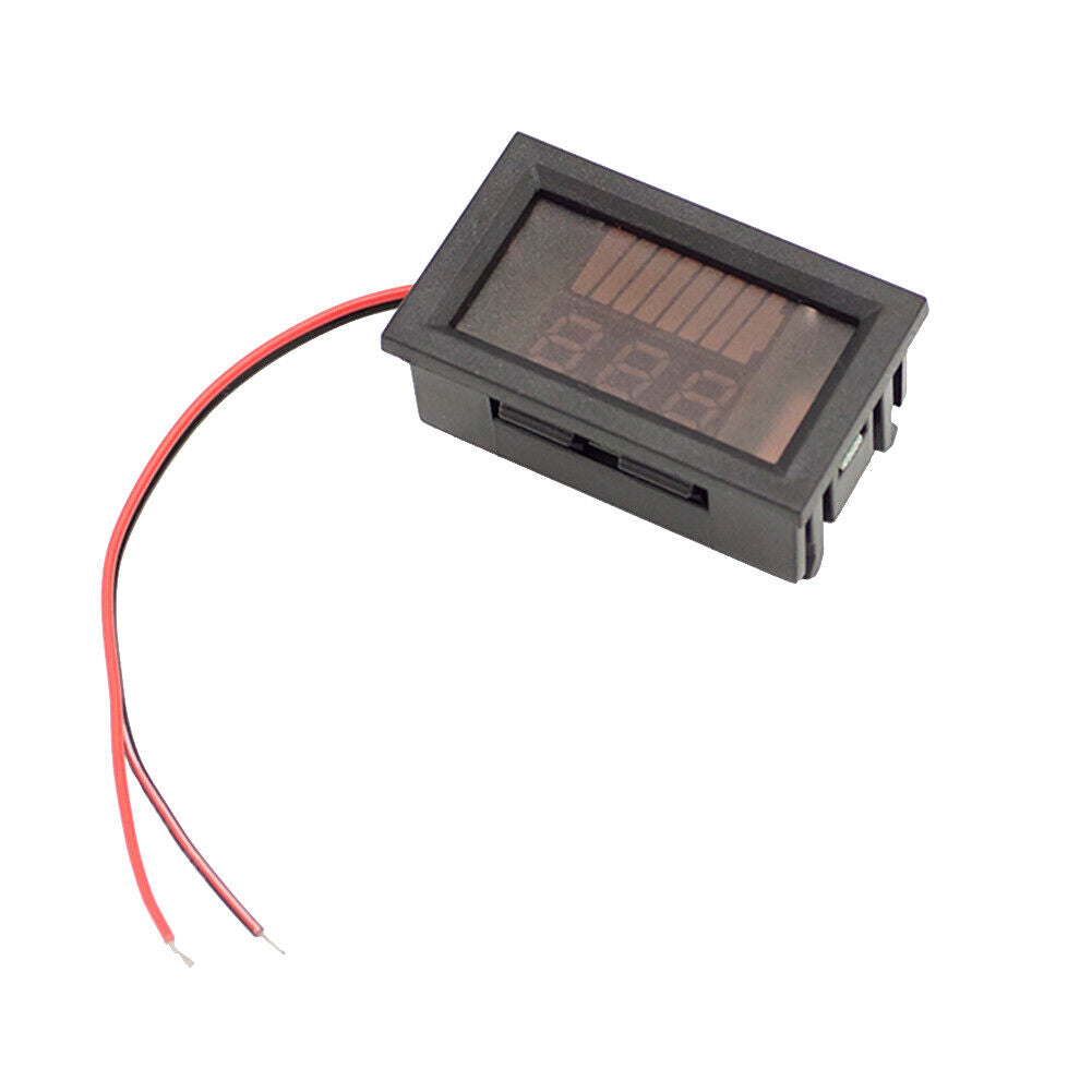 LCD Digital Dual Display Voltmeter Meter Battery Capacity Indicator (Red)
