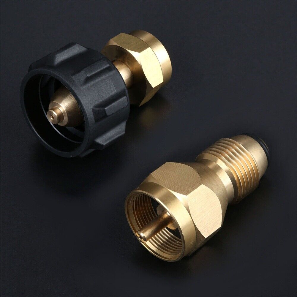 Brass QCC1/POL 1 LB Gas Tank Cylinder Connections Propane Refill Adapter Set