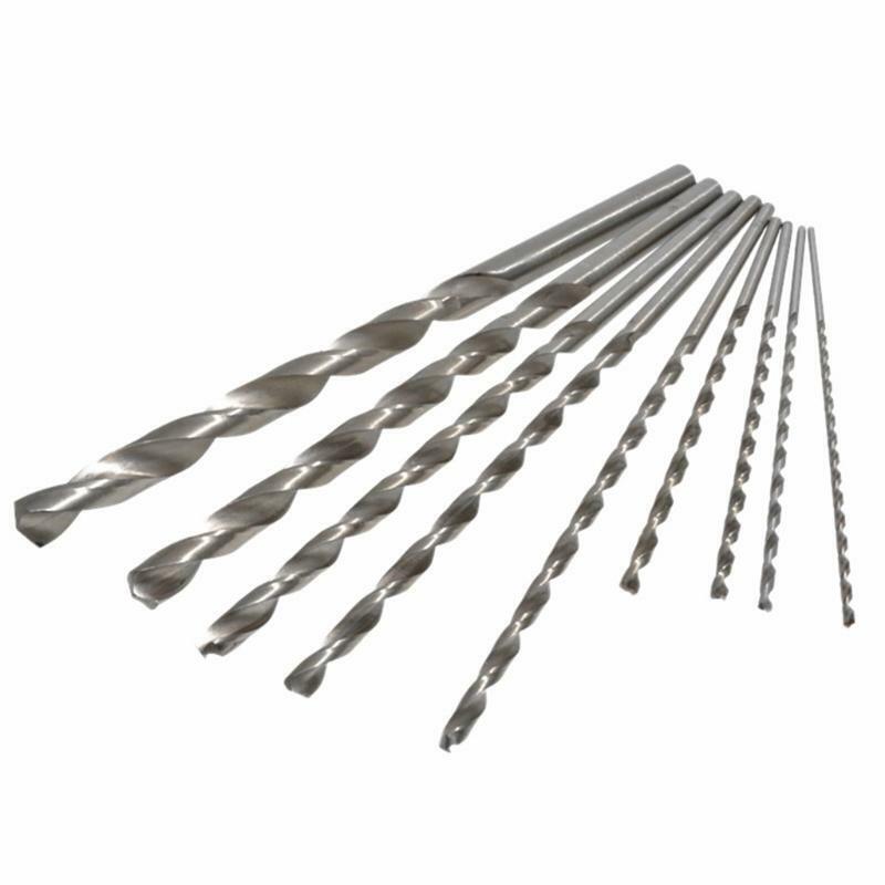 150/200mm High-speed Steel Straight Shank Twist Drilling Bit Set 9Pcs