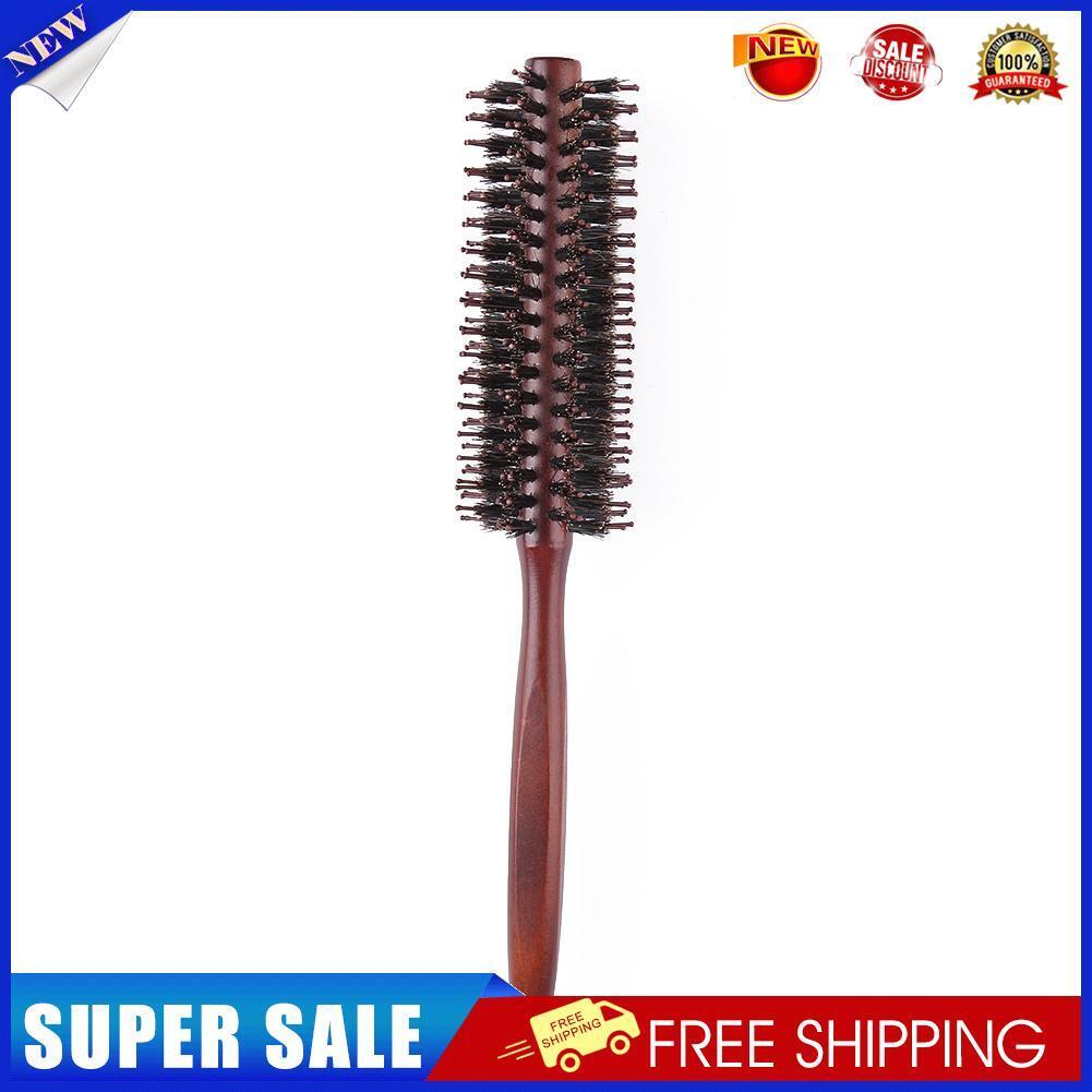 3 Sizes Anti Static Wood Bristle Hair Round Brush Hairdresser Styling