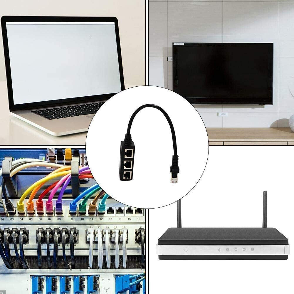 1 Male to 3 Female RJ45 Ethernet Splitter Cable Super Cat5 Cat5e Cat6 Cat7