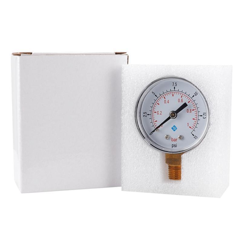 Pressure Gauge 50mm 0~15psi 0~1bar Pool Filter Water Pressure Dial Hydraulic