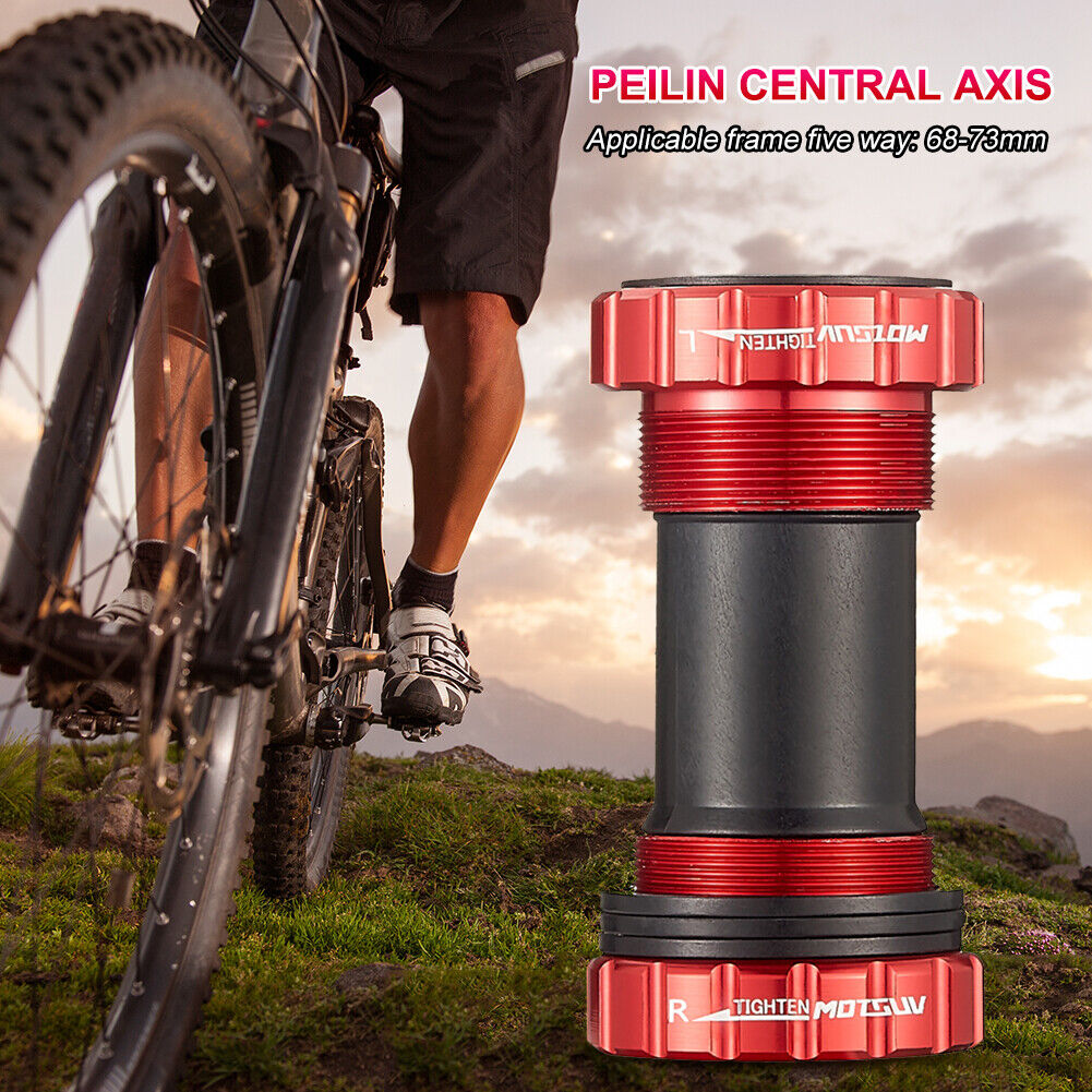 MOTSUV BB91 MTB Road Bike Bottom Bracket Thread Type BB Bottom Axis (Red)