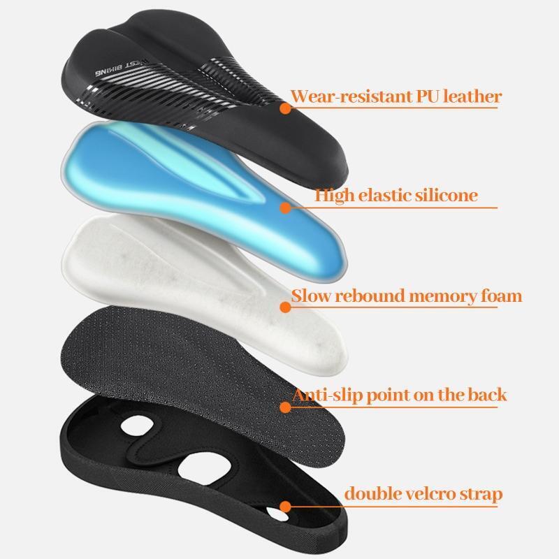 Gel Padded Bike Seat Cover Bicycle Saddle Pad Water Dust Cover for MTB Road Bike