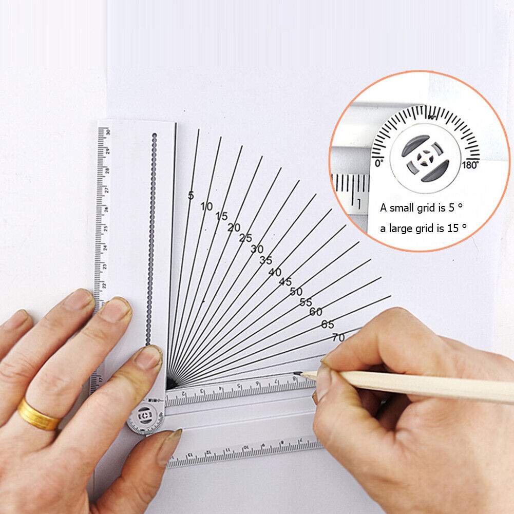 Multifunctional Folding Geometric Drawing Ruler Line Circular Drafting Tool