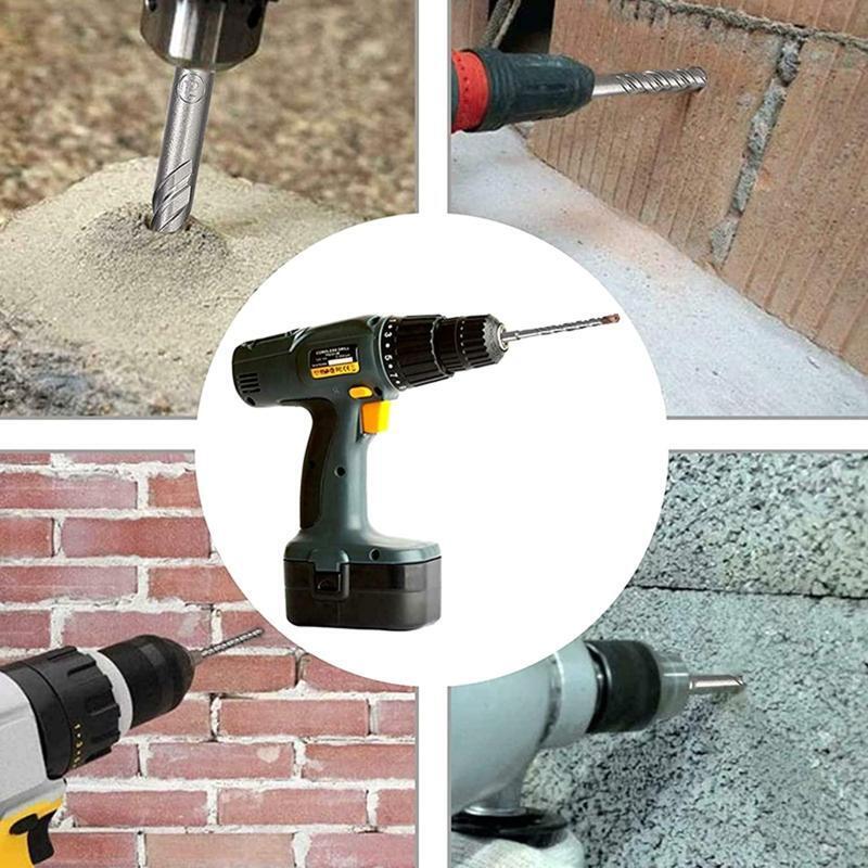 7 Pieces SDS-Plus Electric Hammer Drill Bit Set Impact Drill Bits Hard Alloy