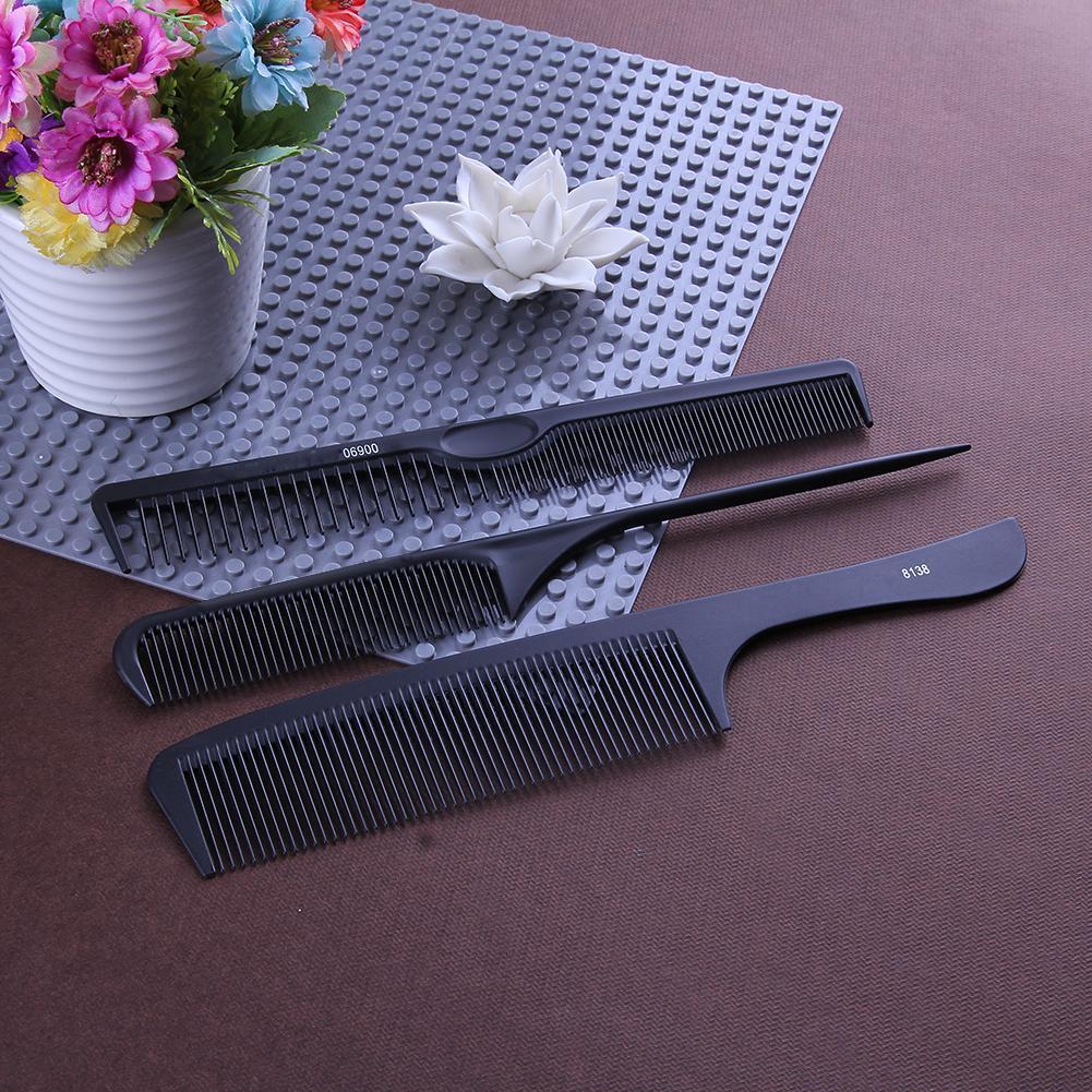 3pcs/Set Anti-Static Carbon Double Cut Comb Professional Beauty Salon Tools