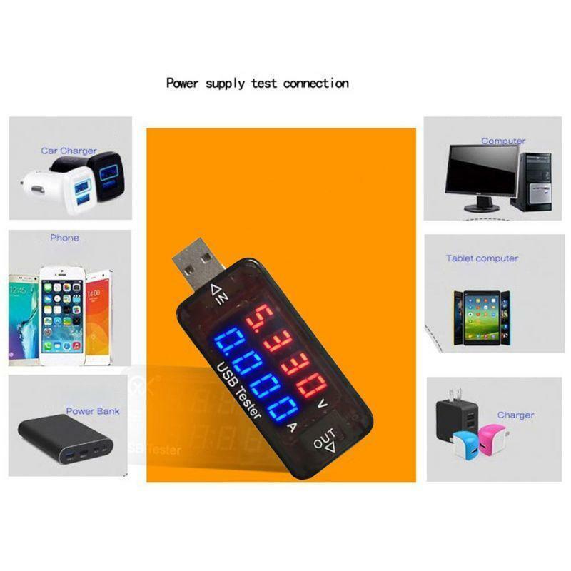 4-Digits USB Detector Charger Current Voltage Charging USB Voltmeter Amp Tester
