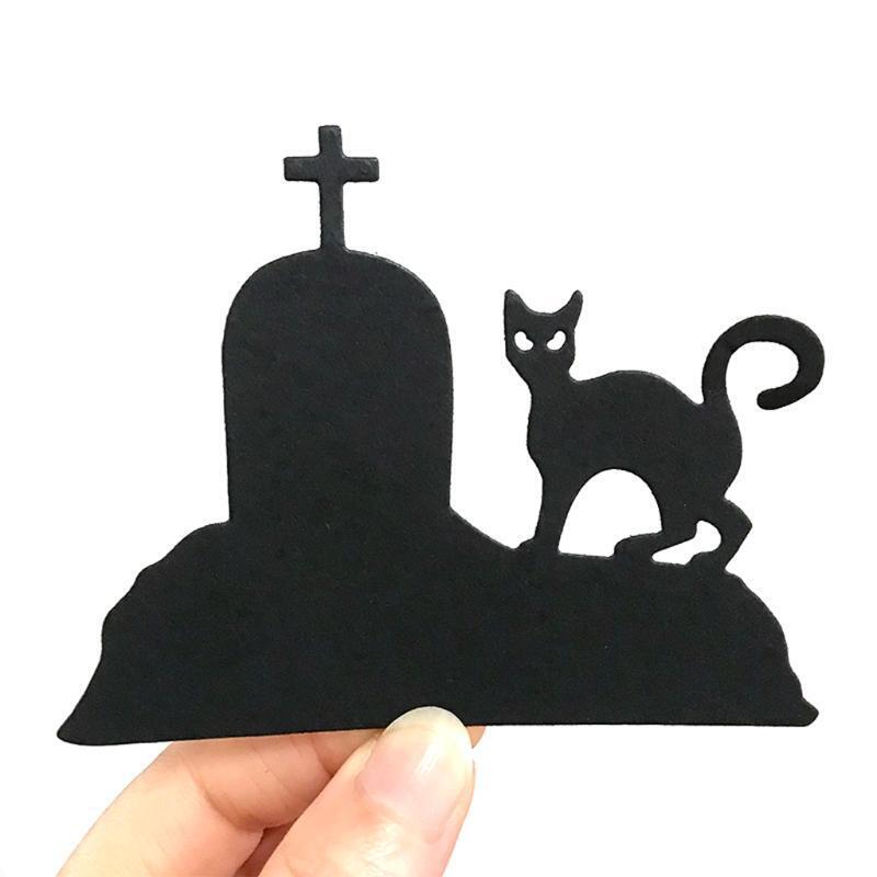 Halloween Cat Tombstone Metal Cutting Dies Stencil DIY Scrapbooking Album Paper
