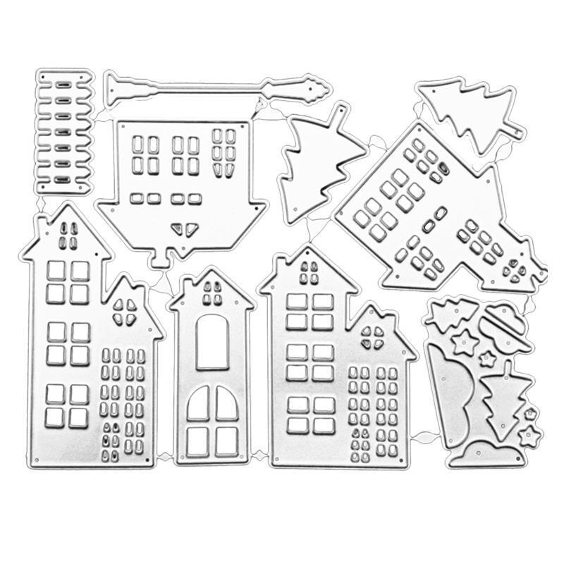 House Tree Metal Die Cuts Carbon Steel Cutting Dies for Carfts DIY Scrapbooking