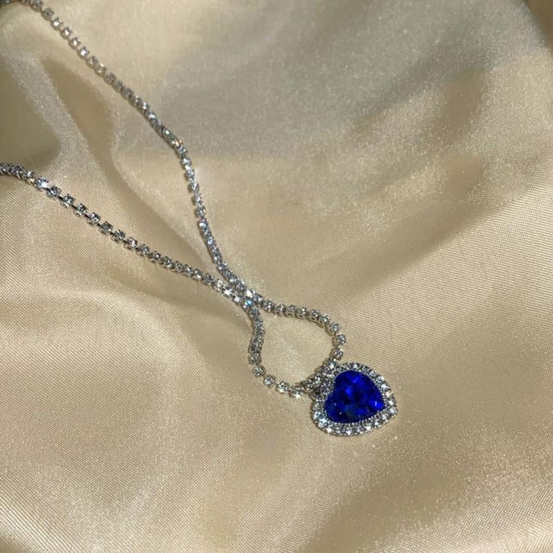 Heart Charm Necklace Wedding Jewelry Accessories for Women Girl Valentine Gifts