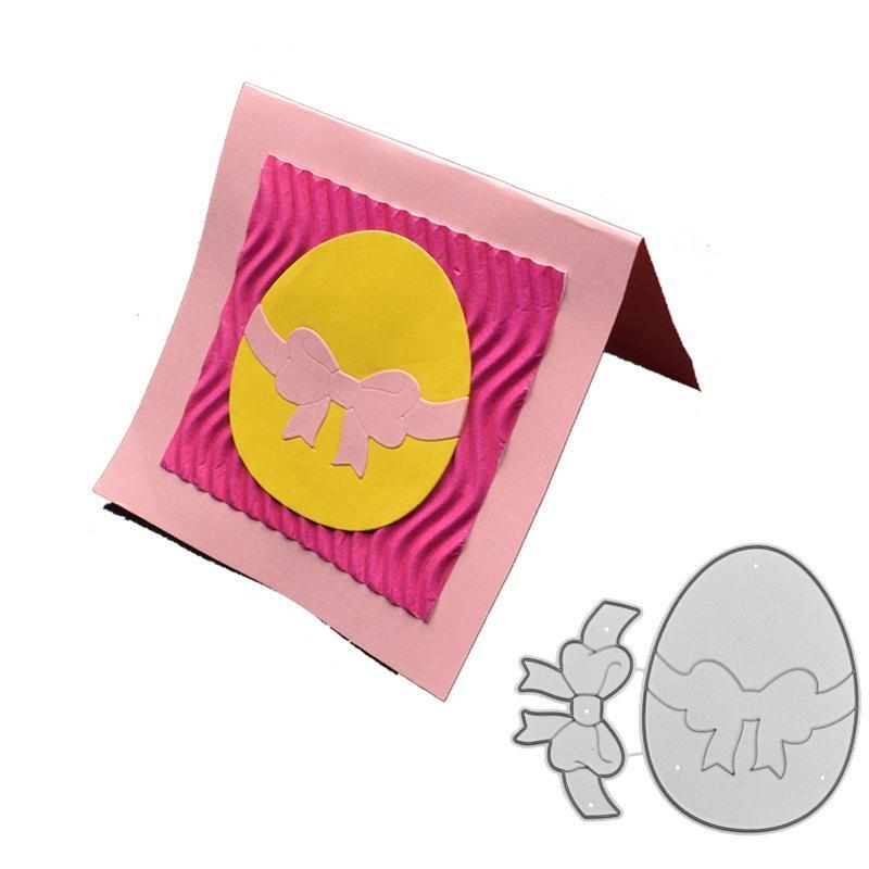 Easter Egg with Bowknot Cutting Dies Stencil DIY Scrapbook Paper Card Template