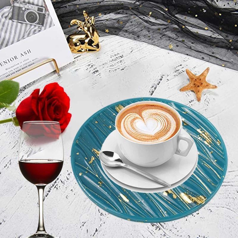 Tray Epoxy Mold Teapot Mat Tray Silicone Mold Big Wave Round Jewelry Making Mold