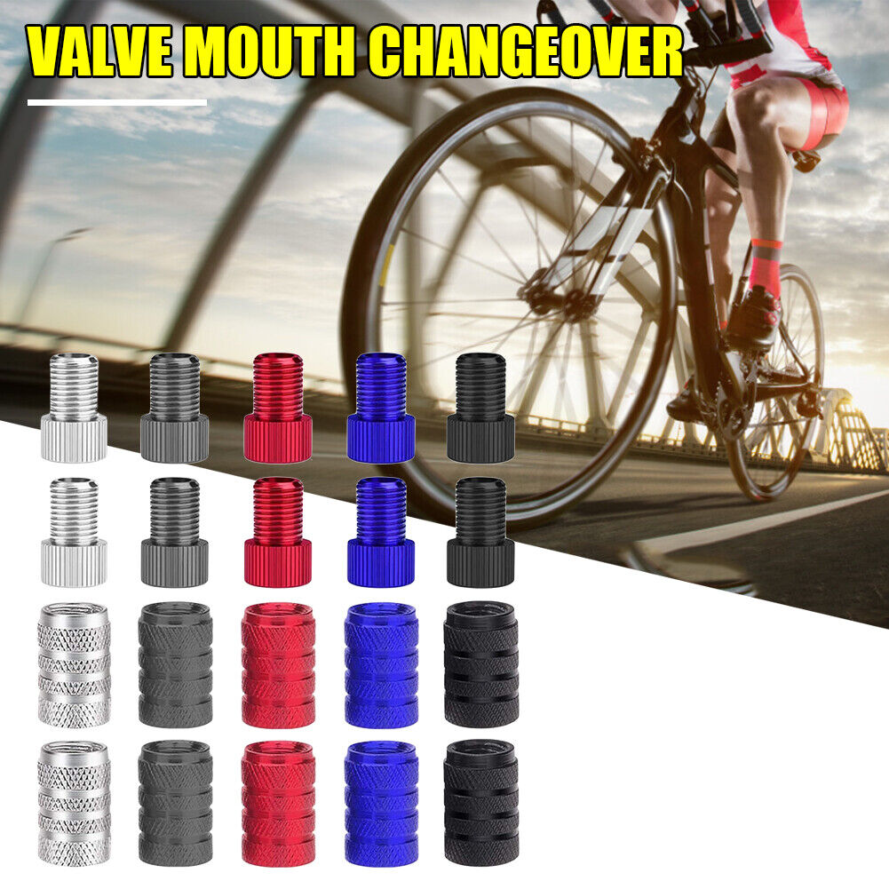 20pcs Pump Valve Adapter with Cap Bicycle Convert Presta to Schrader Valve