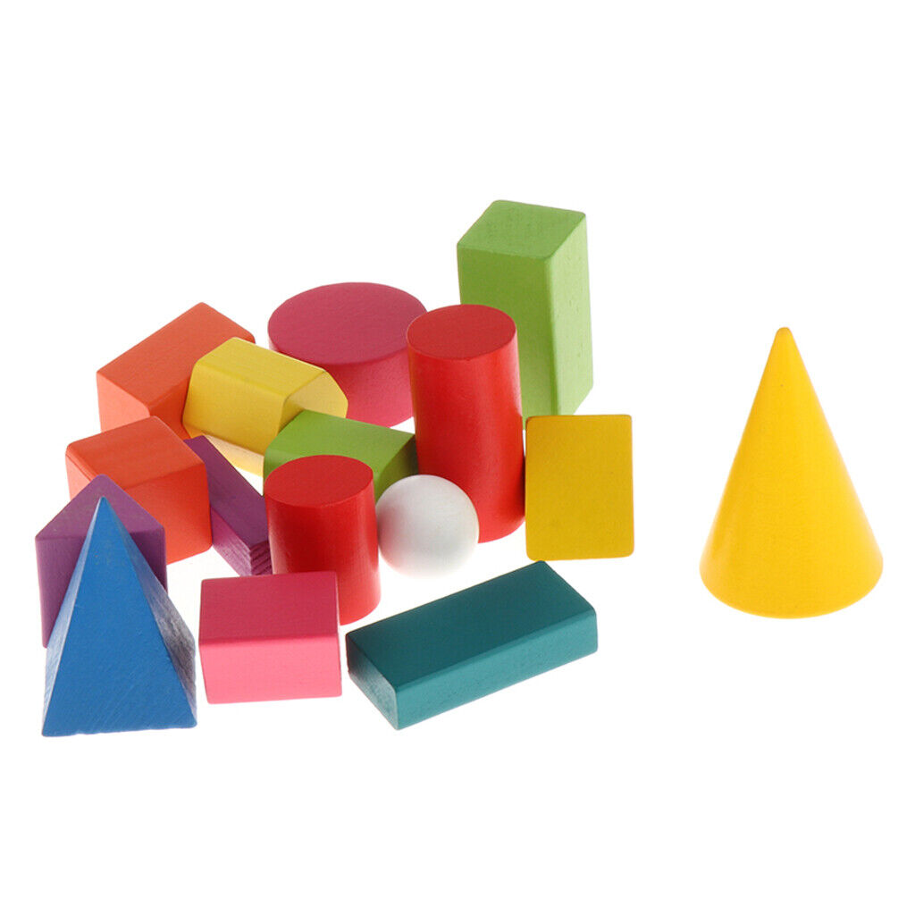16   Wooden Geometric  Puzzle Classic Educational Montessori