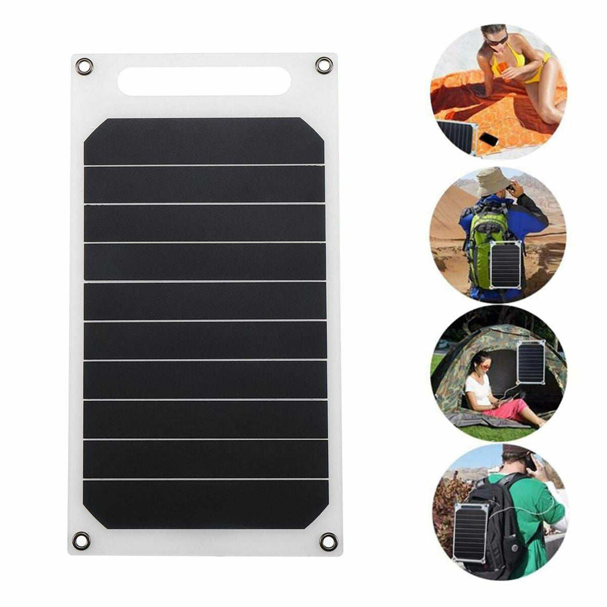 1x 10W 5V Solar  Panel Charging USB Charger For  Tablet Hiking