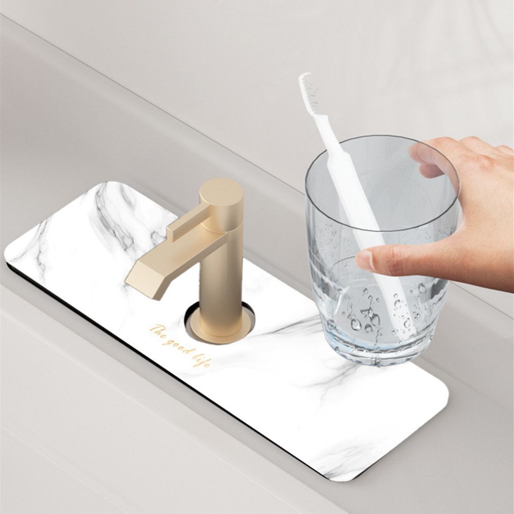 Slip Diatom Mud Faucet Absorbent Mat Splash-proof Water Mat Faucet Bottom Mat