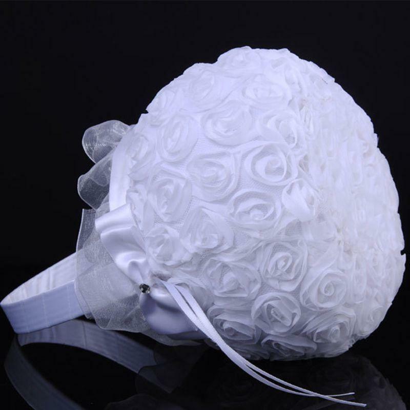 White European Bride Embroidery Basket Rose Decoration Lace Wedding Flower Girl