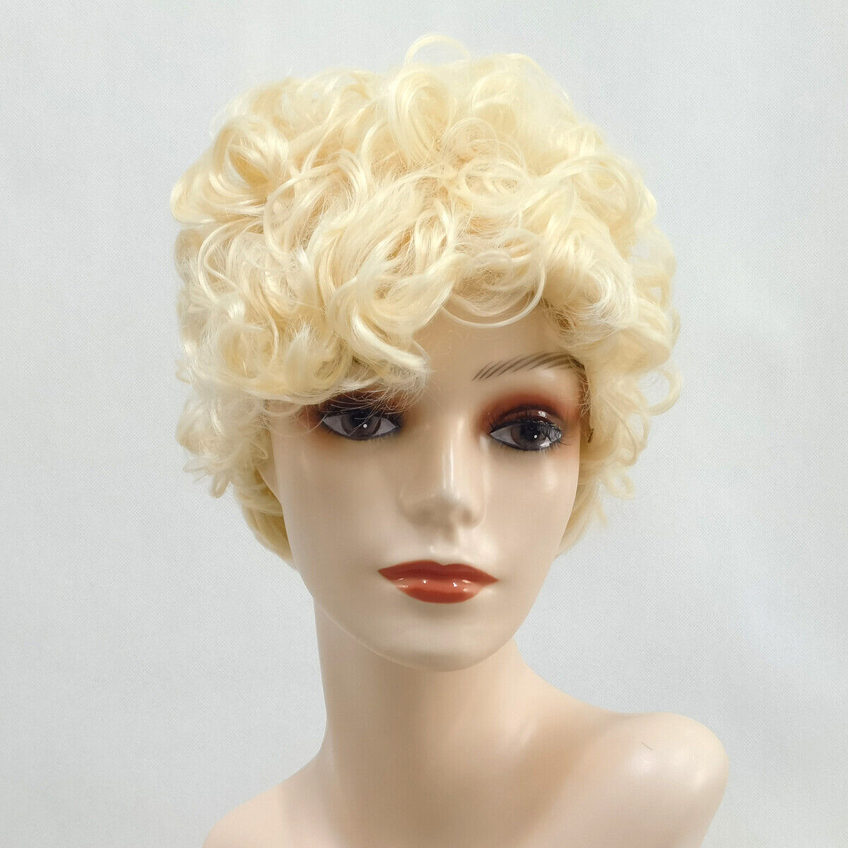 Short Platinum Blond Afro Curly Pixie Cut Wig Synthetic Hair for Women Party Wig