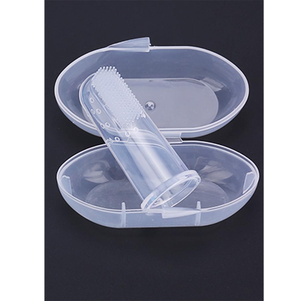 Baby Finger Toothbrush Children Teeth Massage Soft Silicone Brush(White)