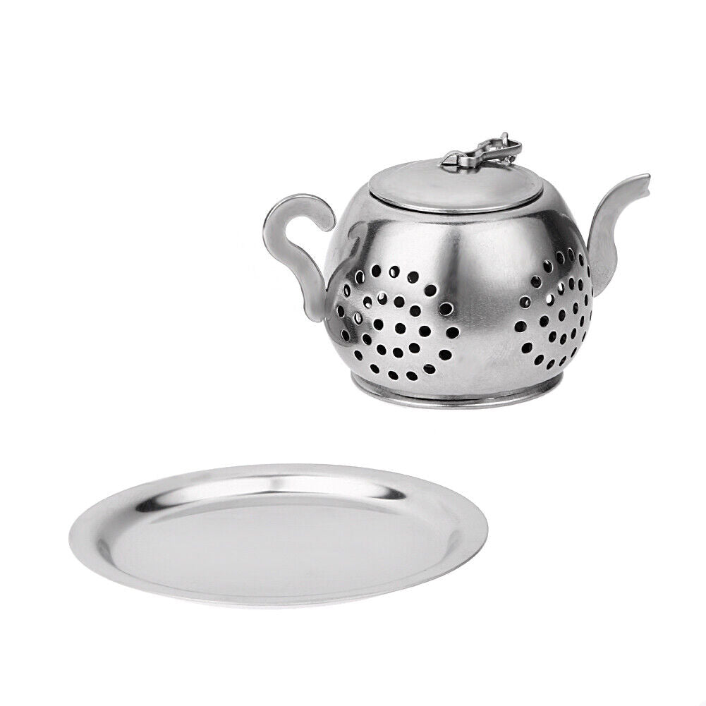 Stainless Steel Teapot Tea Leaf Infuser Tray Spice Strainer Herbal Filter