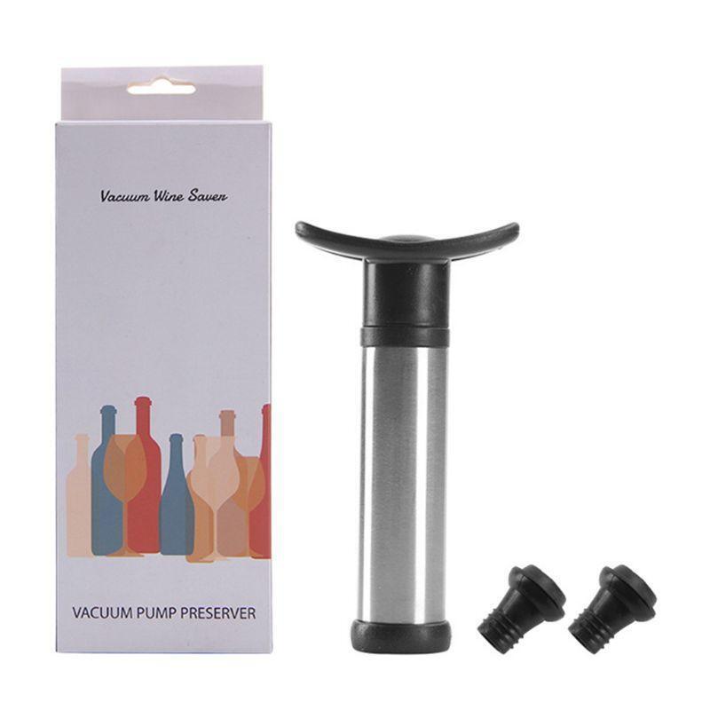 Durable Stainless Steel Vacuum Wine Saver Pump Humanized Design Bottle Stopper