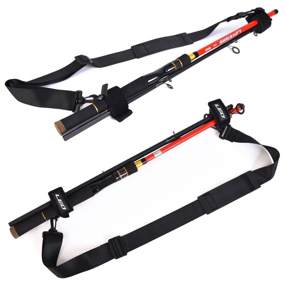 New Shoulder Travel Fishing Tackle Holder Carry Strap Band Fishing Rod Belt