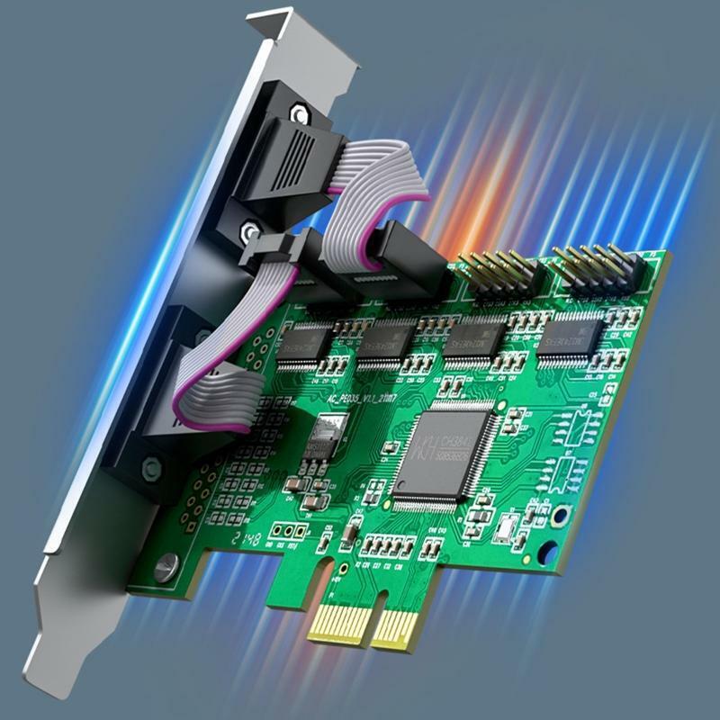 Pci-e To RS-232 Serial Port Adapter Card PCIE to Dual DB9 Expansion Converter