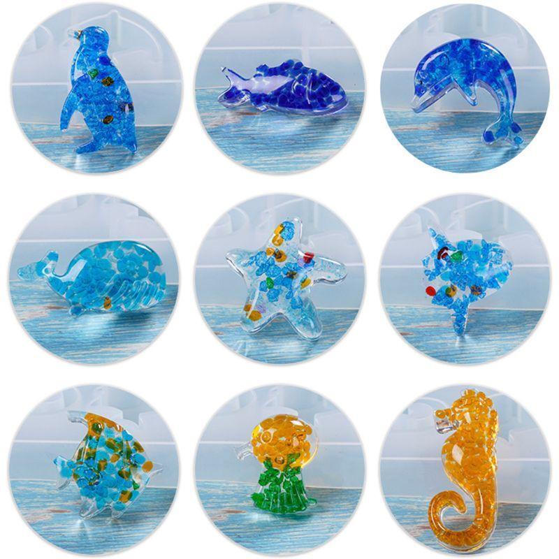 DIY Jewelry Marine Style Crystal UV Epoxy Mold Creative Starfish Penguin Shape