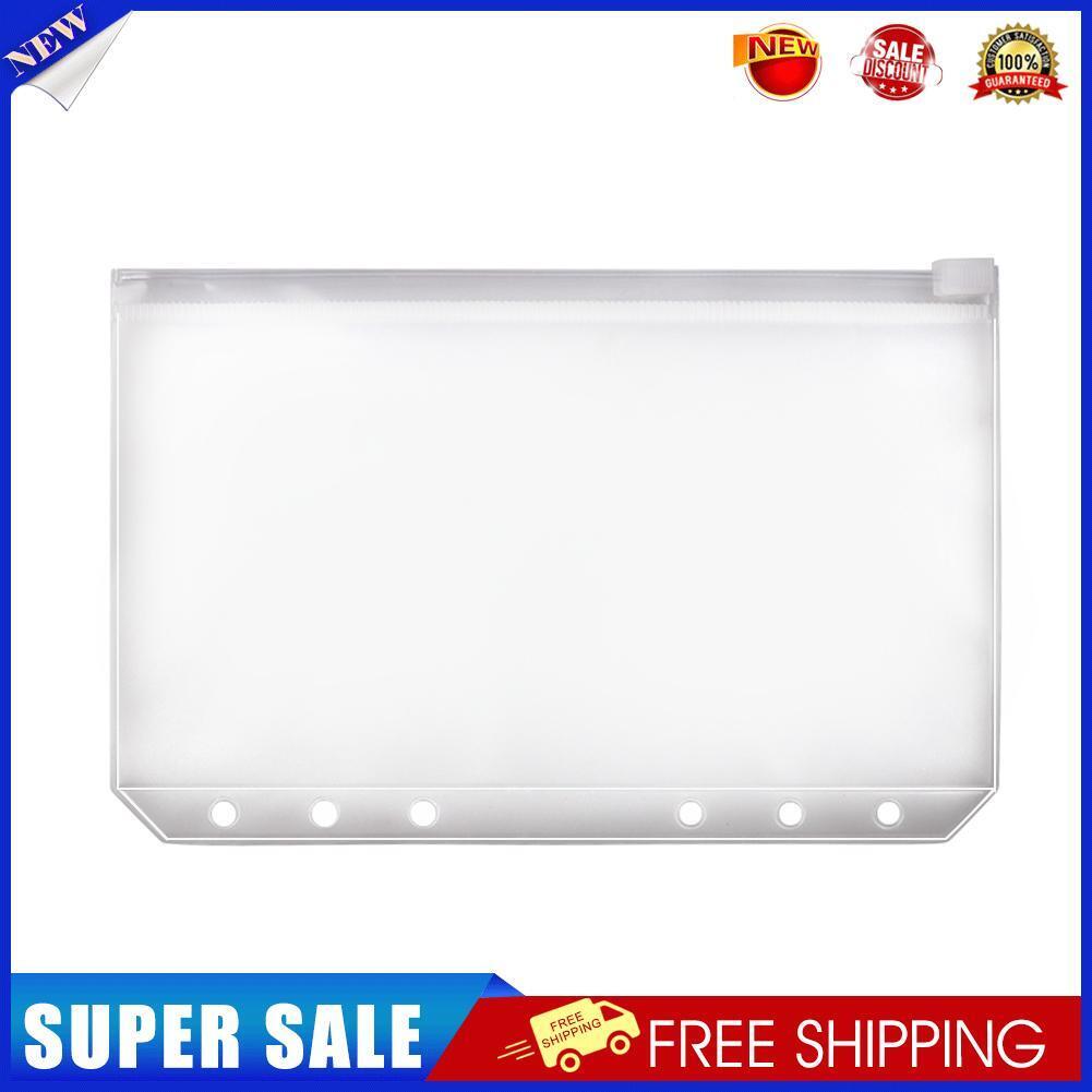 PVC A6 A7 Zipper Bag Card Bills Bags Loose Leaf Storage Holder Pockets (A5