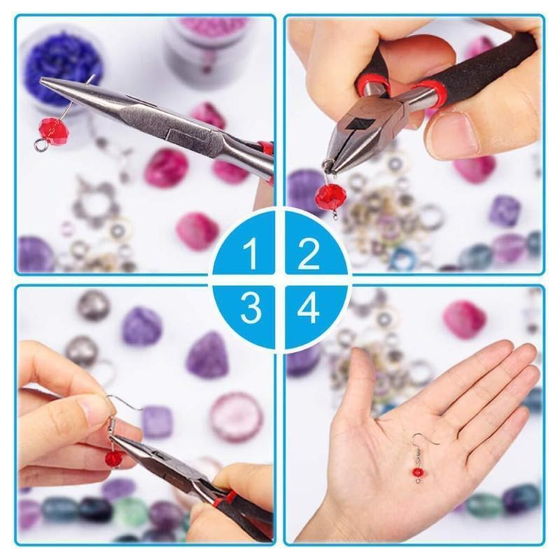Jewelry Making Supplies Set with Jewelry Pliers Wire Cutter Tweezer Scissor Kit